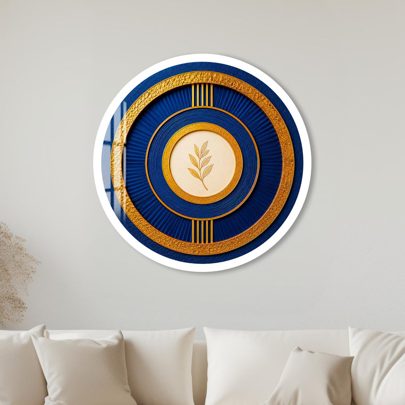 Golden Laurel Medallion with white frame
