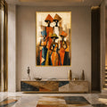 Artronauts Glass Print 12x18 cm | 4.7"x7.1" / Gold Sisters of the Sun Glass Wall Art