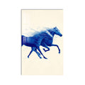 Artronauts Glass Print Blue Horses in Motion Glass Wall Art