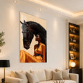 Woman Beside Black Horse angled lifestyle view