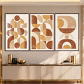 Earthy Geometric with walnut frame