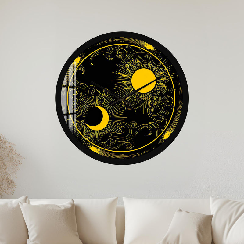 Celestial Sun And Moon with black frame