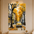 Yellow Car Autumn Street in a modern room