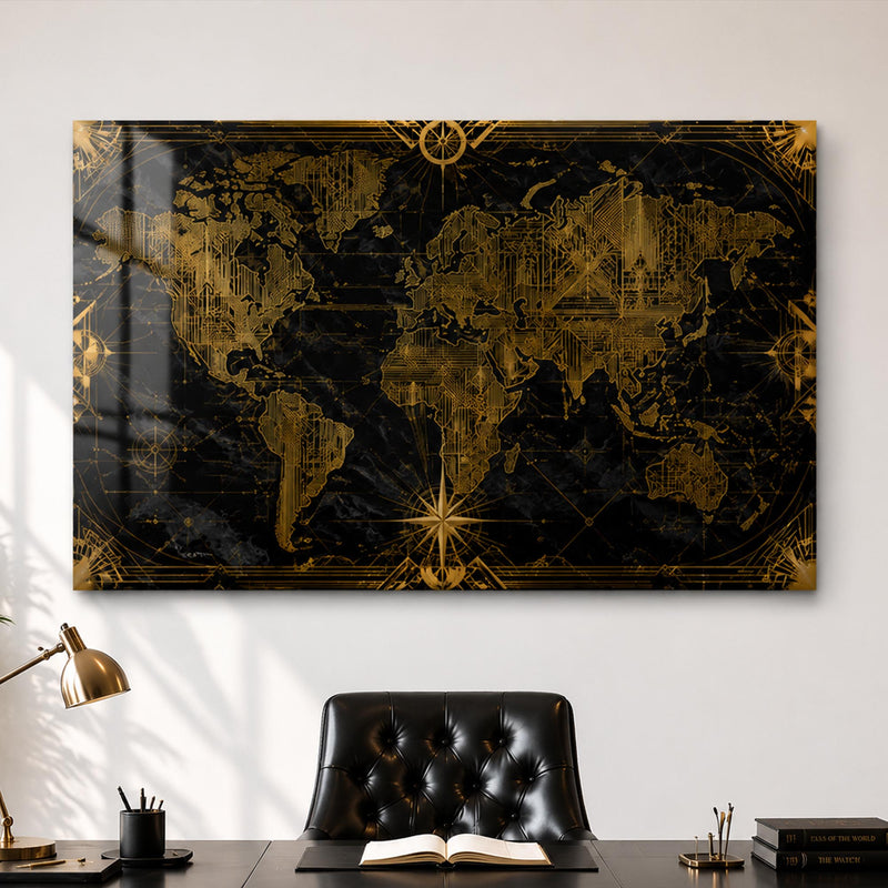 Gilded World Map lifestyle view