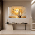Golden Sunset Voyage with white frame