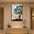 Artronauts Glass Print 12x18 cm | 4.7"x7.1" / Walnut Blue Blossom Tree Glass Wall Art