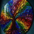 Rainbow Stained Glass Tree Of Life lifestyle view