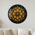 Golden Lotus Mandala with black frame