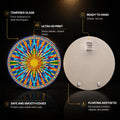 Solar Mosaic Rays — tempered glass, ultra HD print, ready to hang