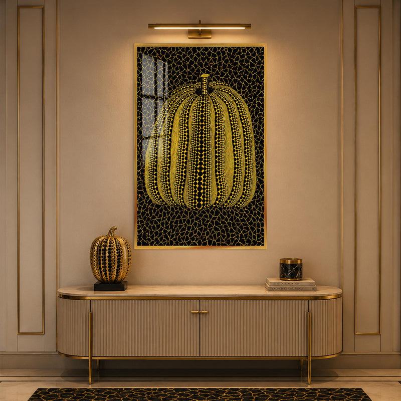 Golden Dotted Pumpkin with gold frame