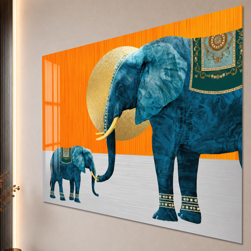 Artronauts Glass Print Ornamental Elephants Glass Wall Art