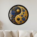 Floral Yin Yang with black frame
