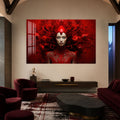 Artronauts Glass Print Crimson Floral Empress Glass Wall Art