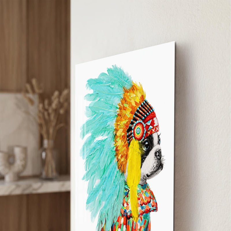 Artronauts Glass Print Little Tribal Chief Glass Wall Art