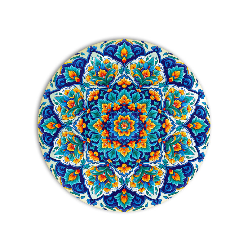 Turquoise Floral Mandala product shot on white background