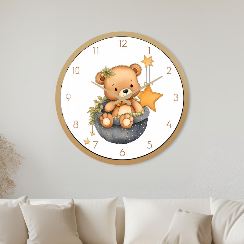 Starlit Teddy Bear with gold frame