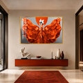 Scarlet Gown Silhouette with gold frame