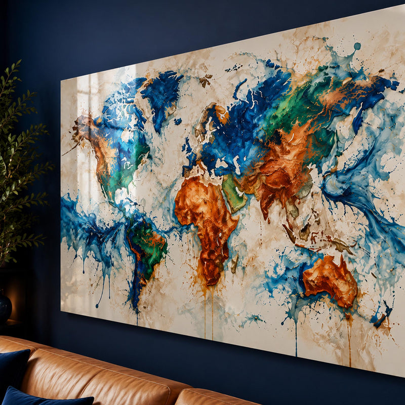 Painted World Map lifestyle view