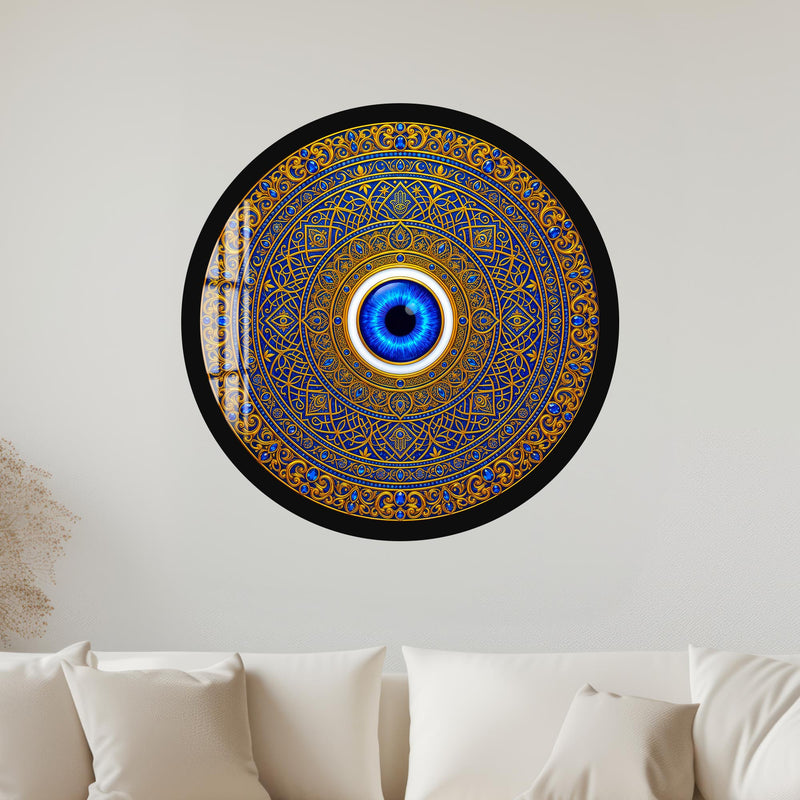 Royal Blue Guardian Eye with gold frame