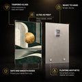 Emerald Gold Abstract — tempered glass, ultra HD print, ready to hang