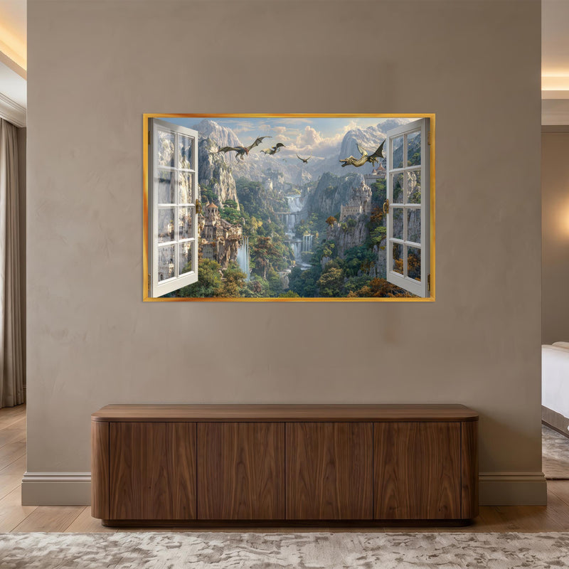 Dragon Valley Vista with gold frame