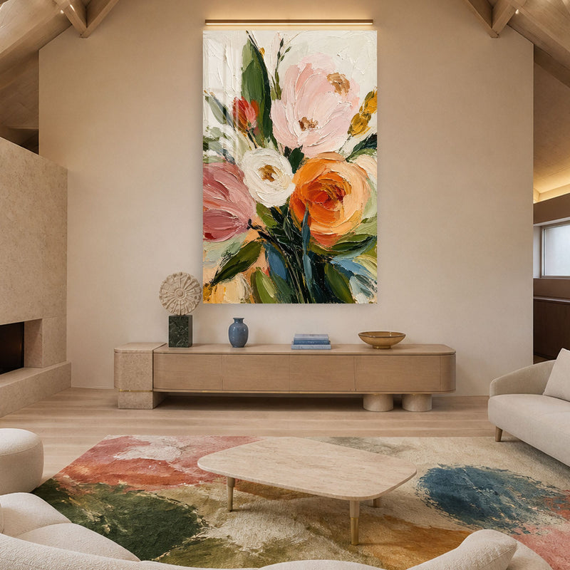 Artronauts Glass Print Blushing Garden Bouquet Glass Wall Art