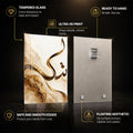 Golden Calligraphy Floral — tempered glass, ultra HD print, ready to hang