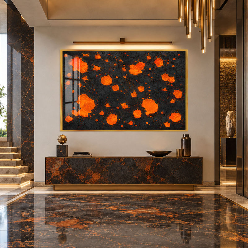 Molten Ember Field with gold frame