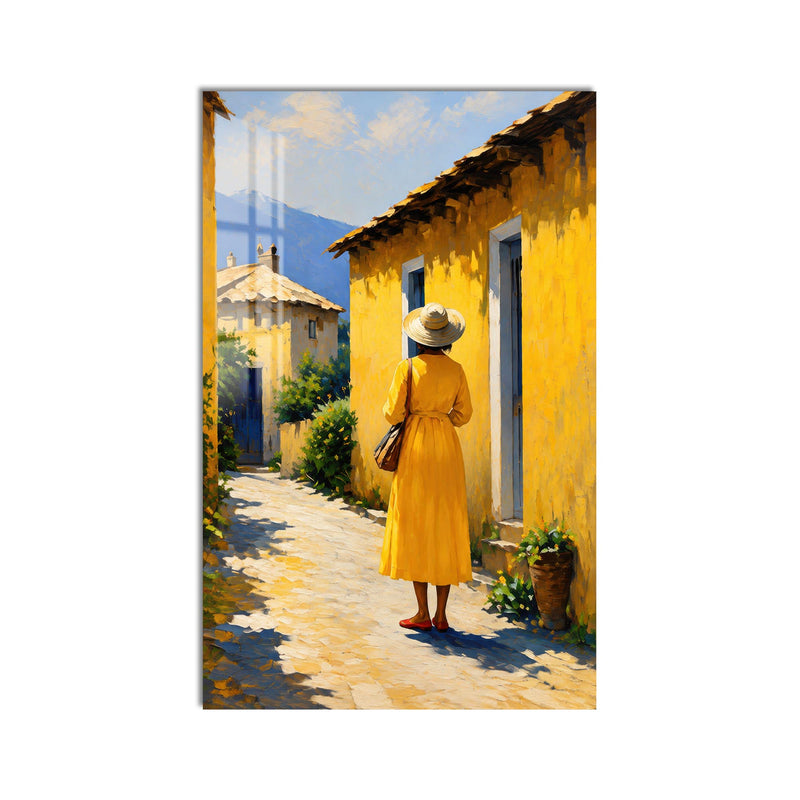 Woman in Yellow Street product shot on white background