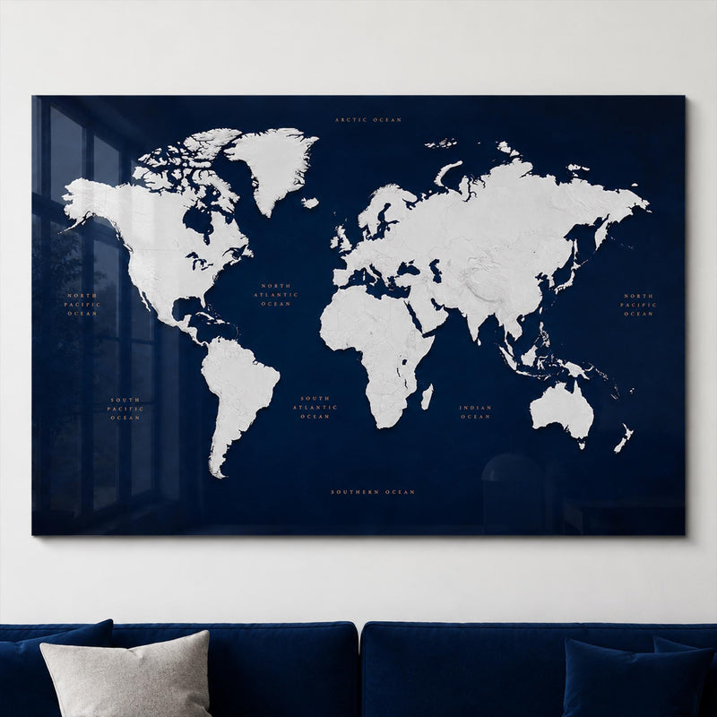 Navy World Map lifestyle view