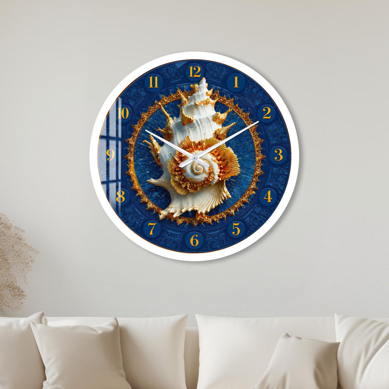 Gilded Conch with white frame