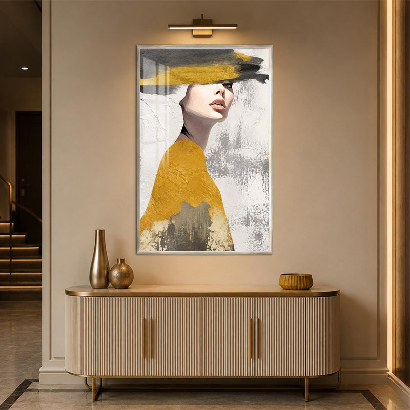 Woman In Ochre with silver frame