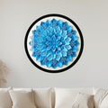 Azure Mandala Bloom with gold frame