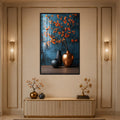 Orange Blossom Vases with black frame