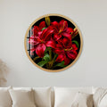 Crimson Lily Bouquet with gold frame