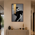 Golden Veil with walnut frame