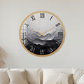 Monochrome Textured Waves with gold frame