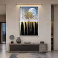 Moonlit Golden Tree with white frame