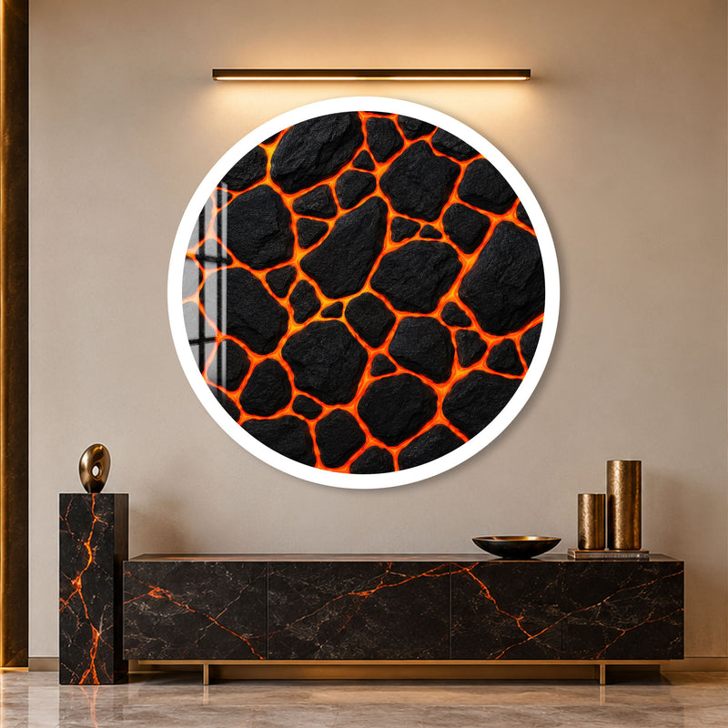 Molten Lava Stone with white frame