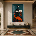 Artronauts Glass Print 12x18 cm | 4.7"x7.1" / Silver Flamingo Guardian Glass Wall Art