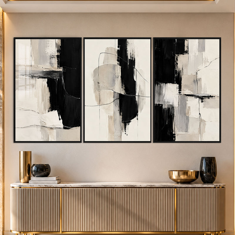 Neutral Abstract II with black frame