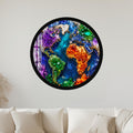 Crystal World Map with black frame