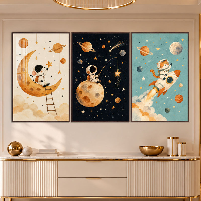 Little Astronaut Space Adventure with walnut frame