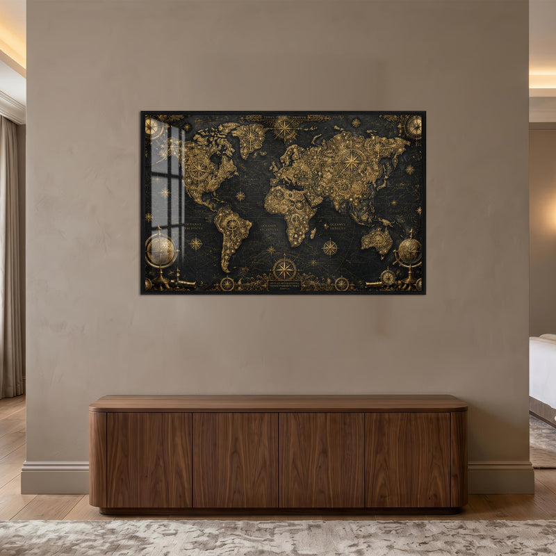 Gilded Explorer World Map lifestyle view
