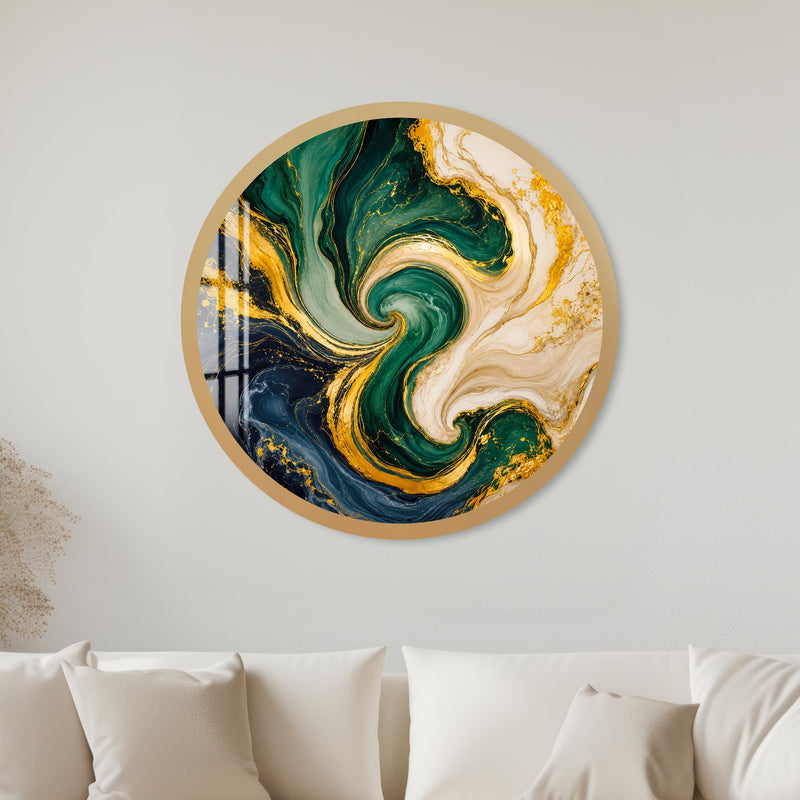 Emerald Golden Swirl with gold frame