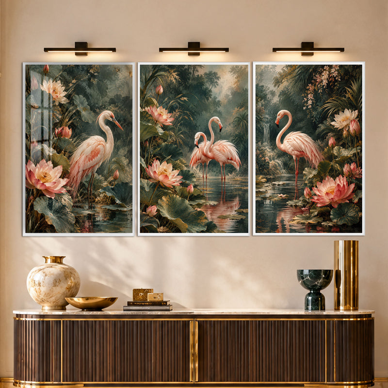 Flamingo Lotus with white frame