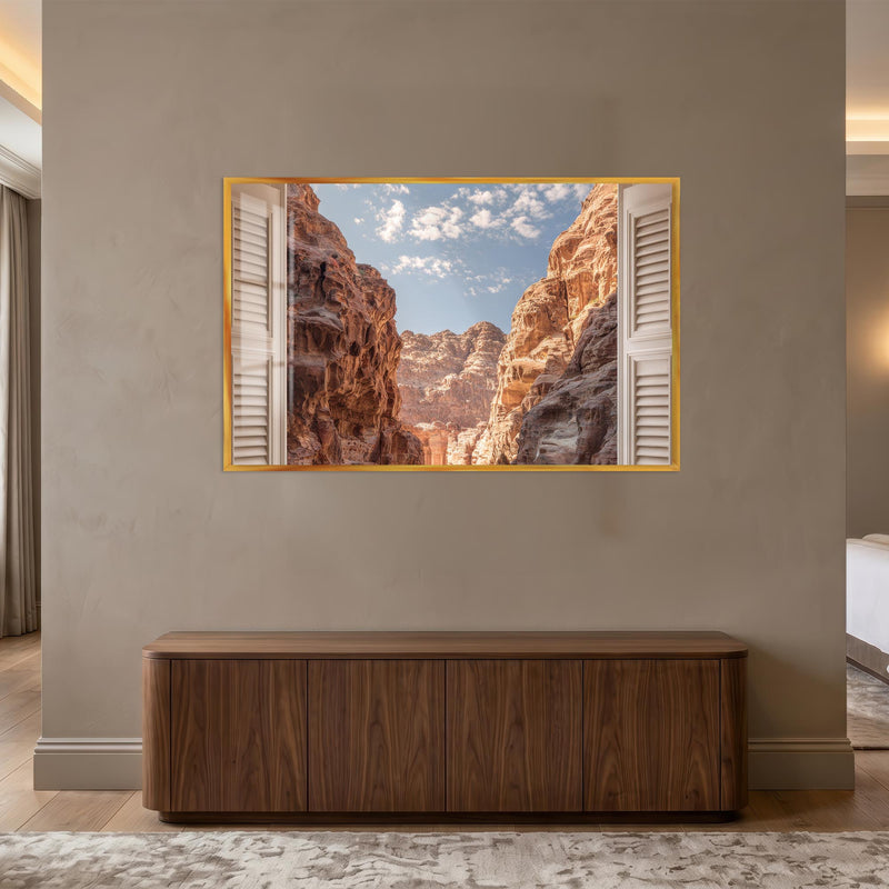Desert Canyon Vista with gold frame
