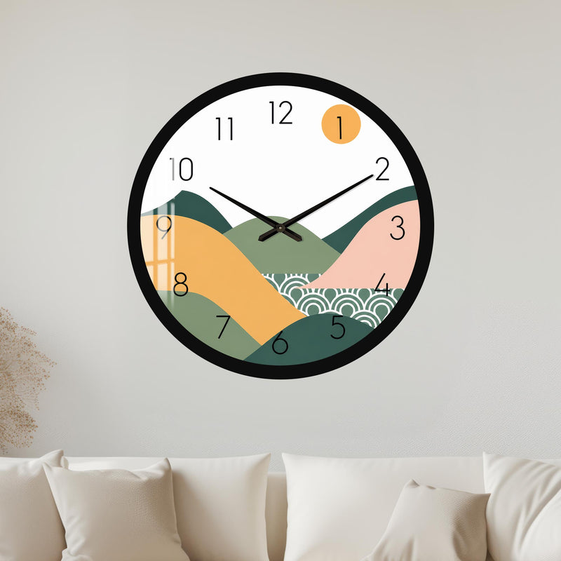 Abstract Rolling Hills with black frame