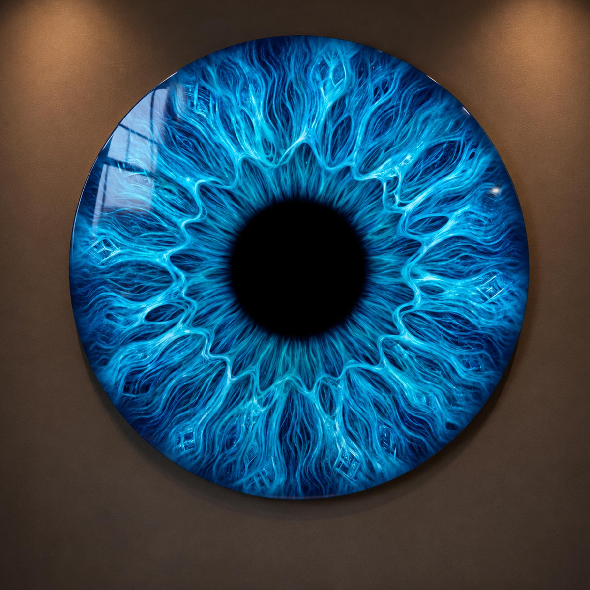 Electric Blue Iris II in a modern room