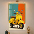 Yellow Vintage Scooter in a modern room